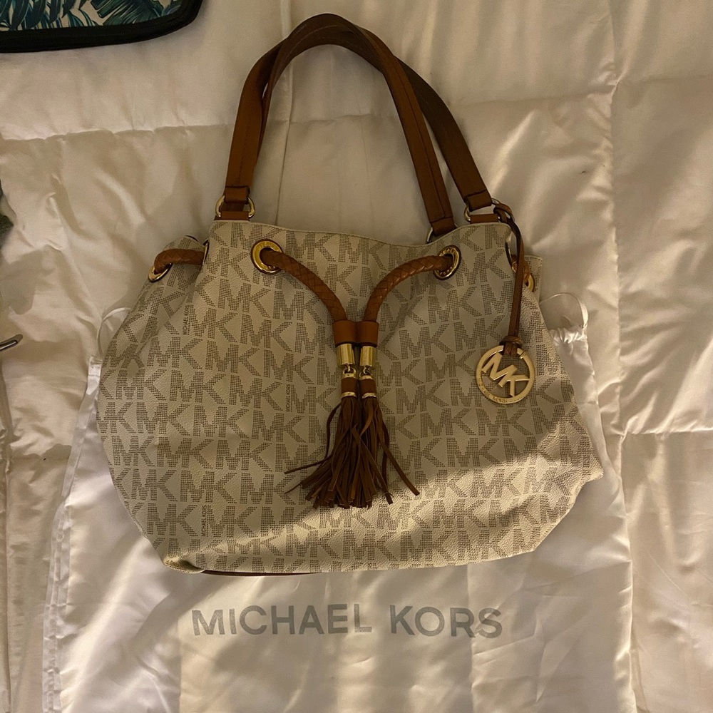 Brown and cream MK purse